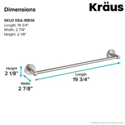 18" Bathroom Towel Bar in Brushed Nickel