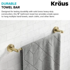 18" Bathroom Towel Bar in Brushed Gold