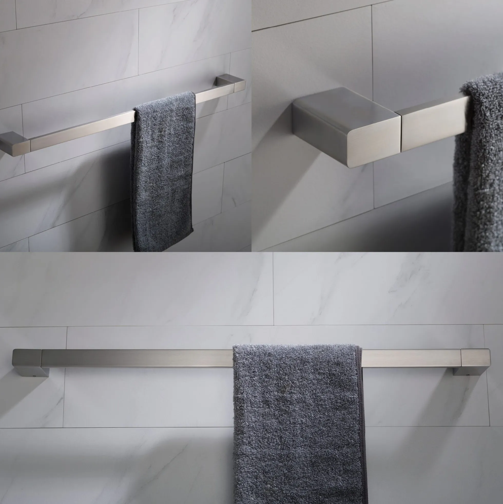 24" Bathroom Towel Bar in Brushed Nickel