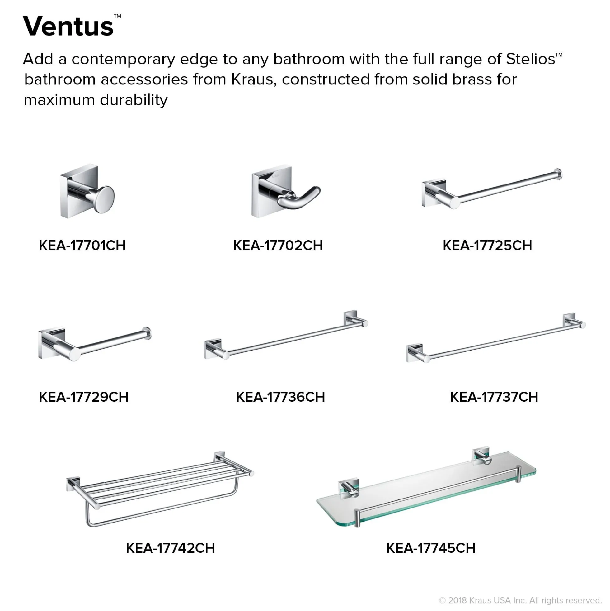 24" Bathroom Towel Bar in Chrome
