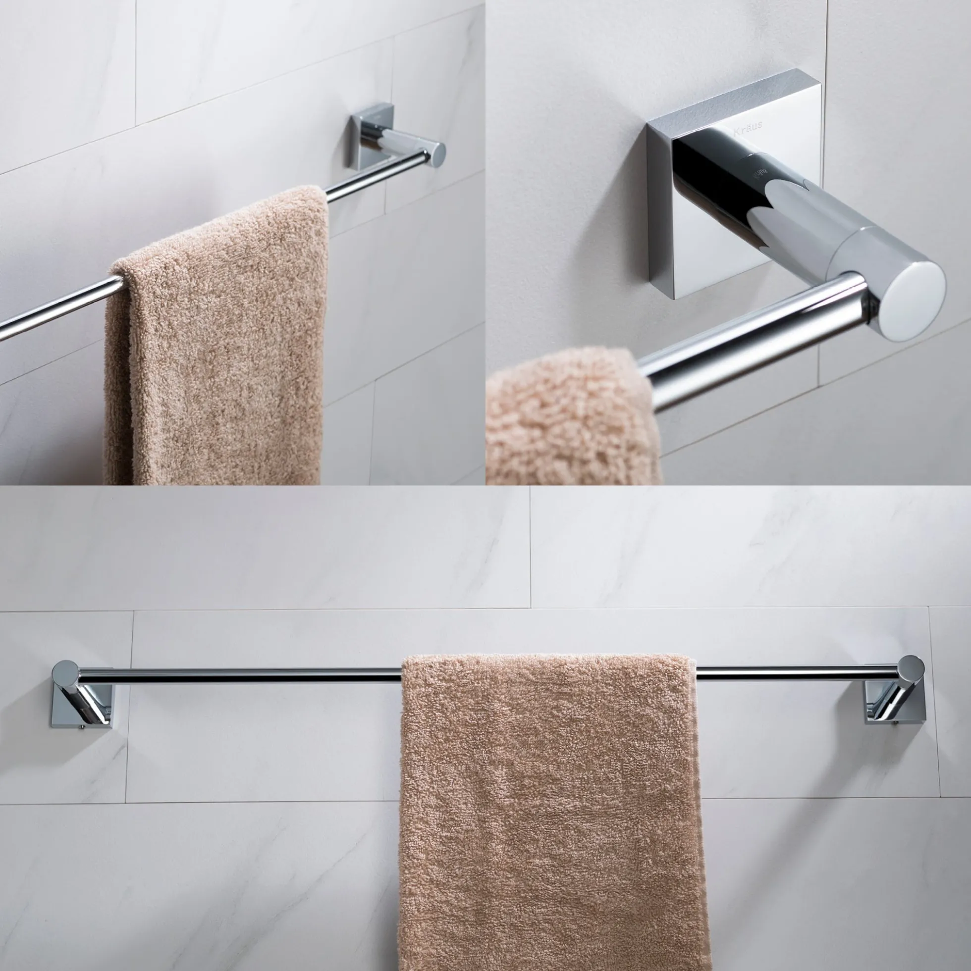 24" Bathroom Towel Bar in Chrome