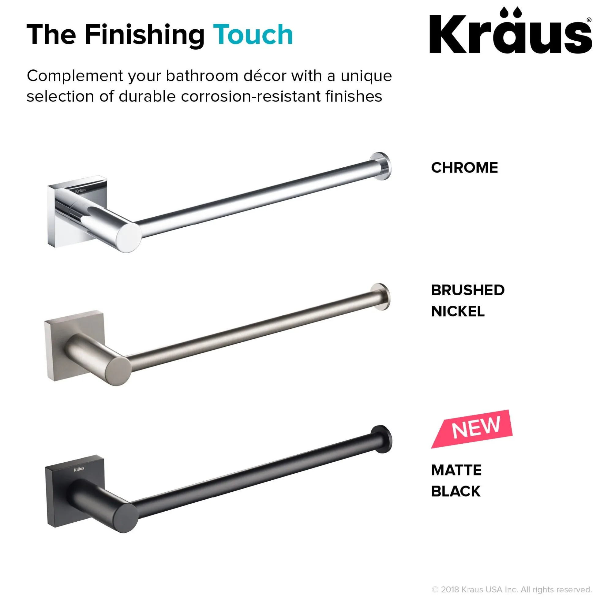Bathroom Towel Bar in Chrome