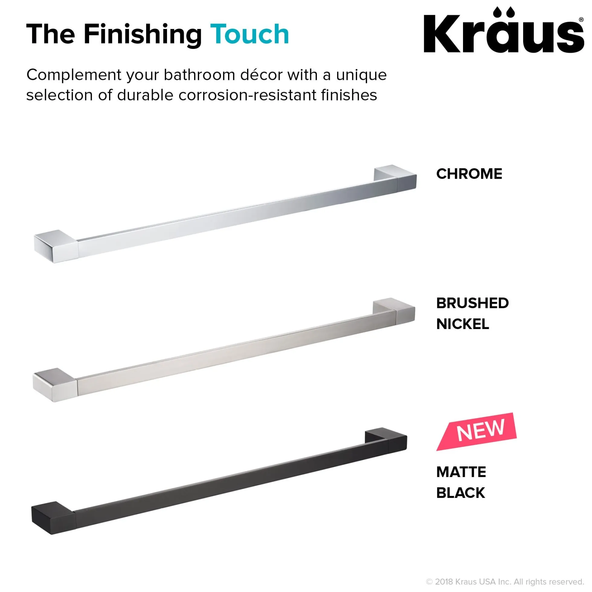 24" Bathroom Towel Bar in Chrome