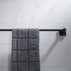 24" Bathroom Towel Bar in Matte Black