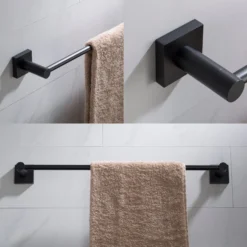18" Bathroom Towel Bar in Matte Black