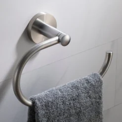 Bathroom Towel Ring in Brushed Nickel