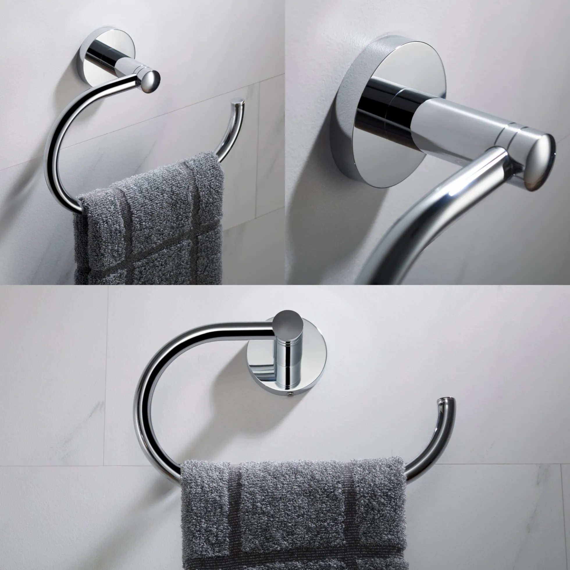 Bathroom Towel Ring in Chrome
