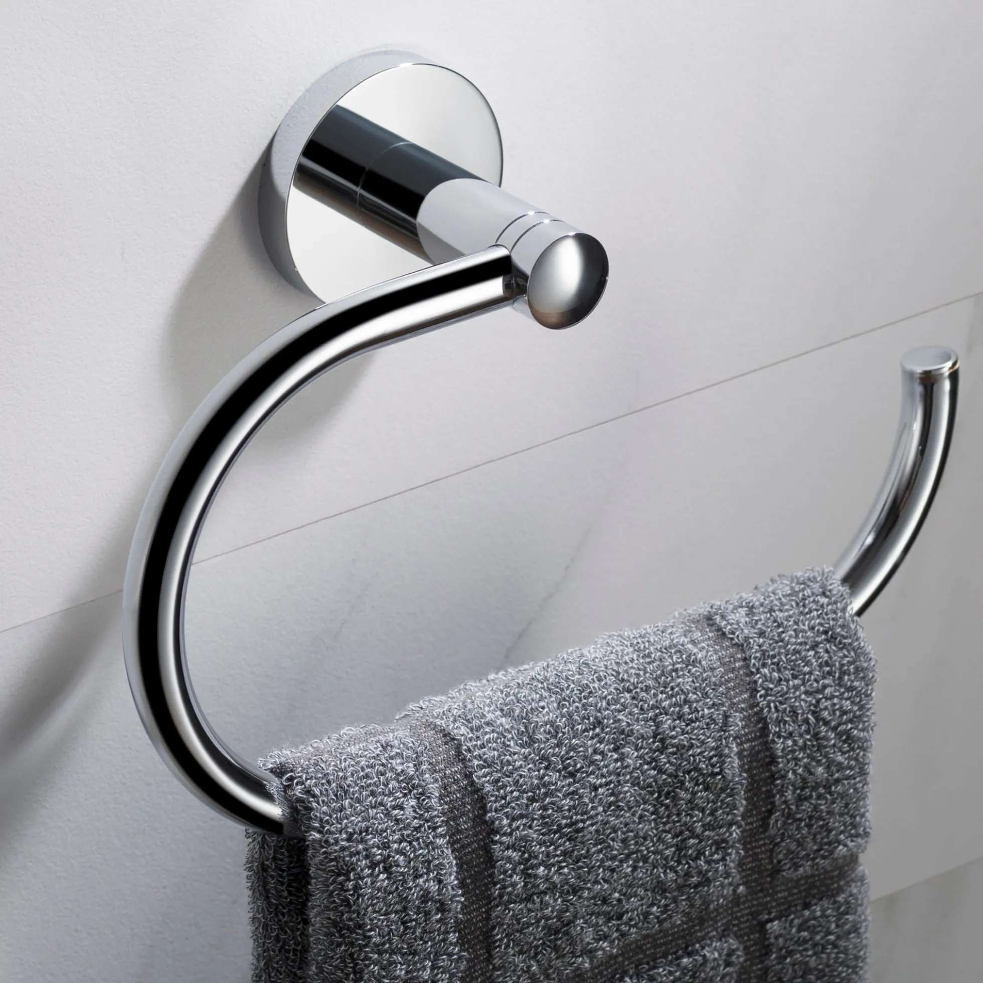 Bathroom Towel Ring in Chrome