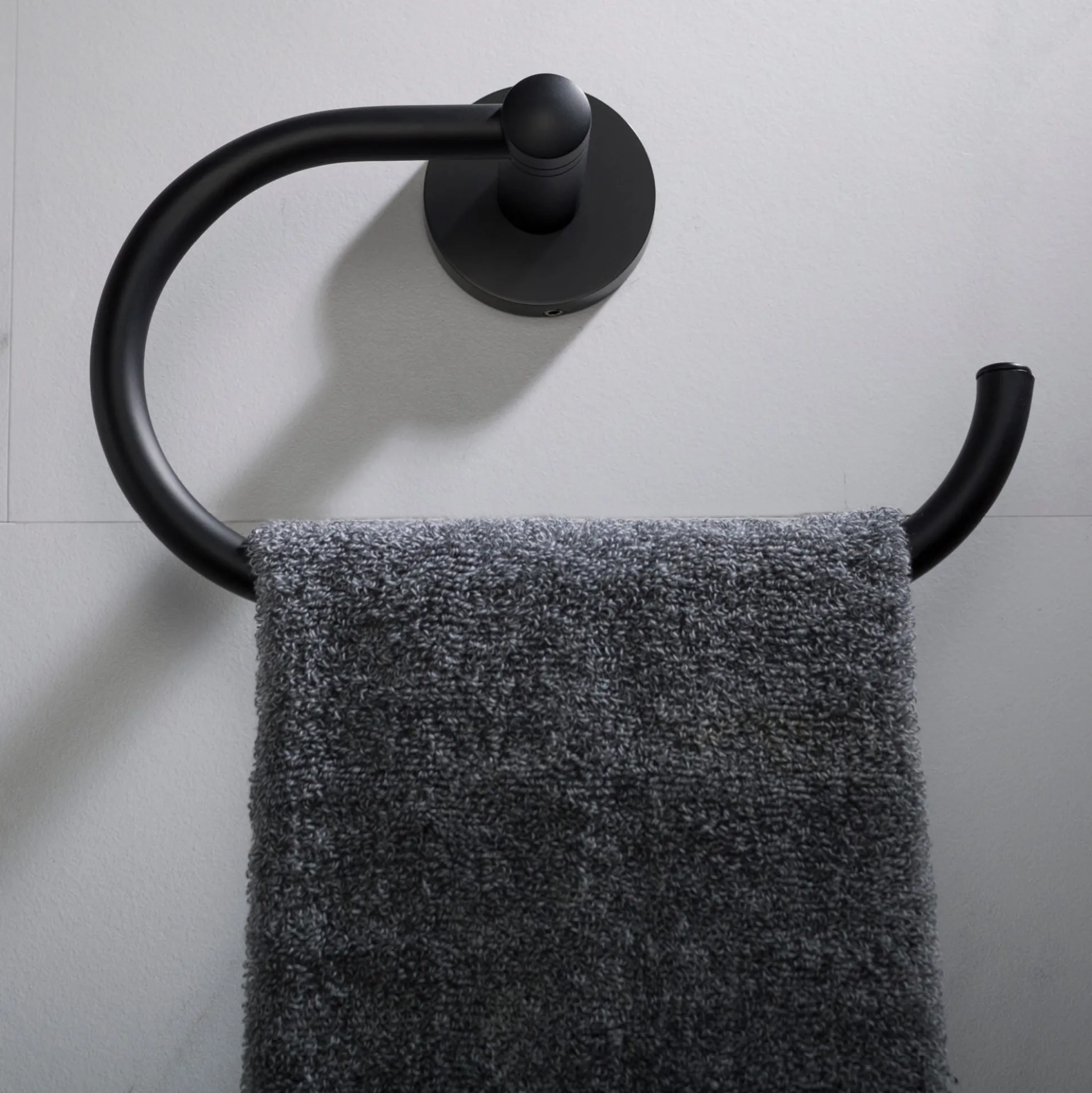 Bathroom Towel Ring in Matte Black