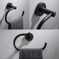 Bathroom Towel Ring in Matte Black