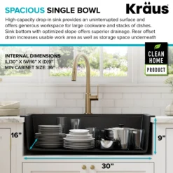 Bellucci Workstation 33 in. Drop-In Granite Composite Single Bowl Kitchen Sink in Metallic Black with Accessories with WasteGuard™ Continuous Feed Garbage Disposal