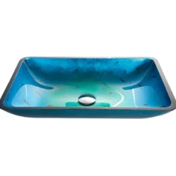 Blue Rectangular Glass Vessel 22