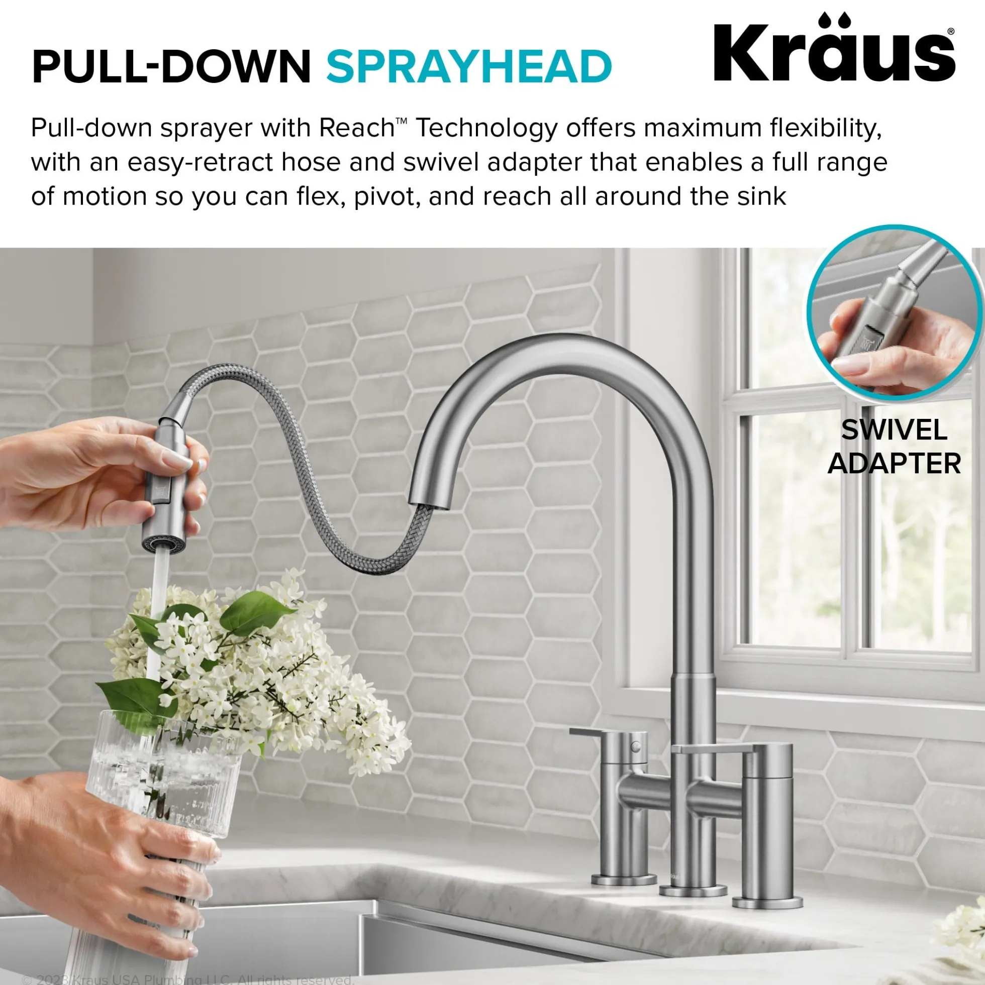 Bridge Kitchen Faucet with Pull-Down Sprayhead in Spot-Free Stainless Steel