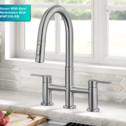 Bridge Kitchen Faucet with Pull-Down Sprayhead in Spot-Free Stainless Steel