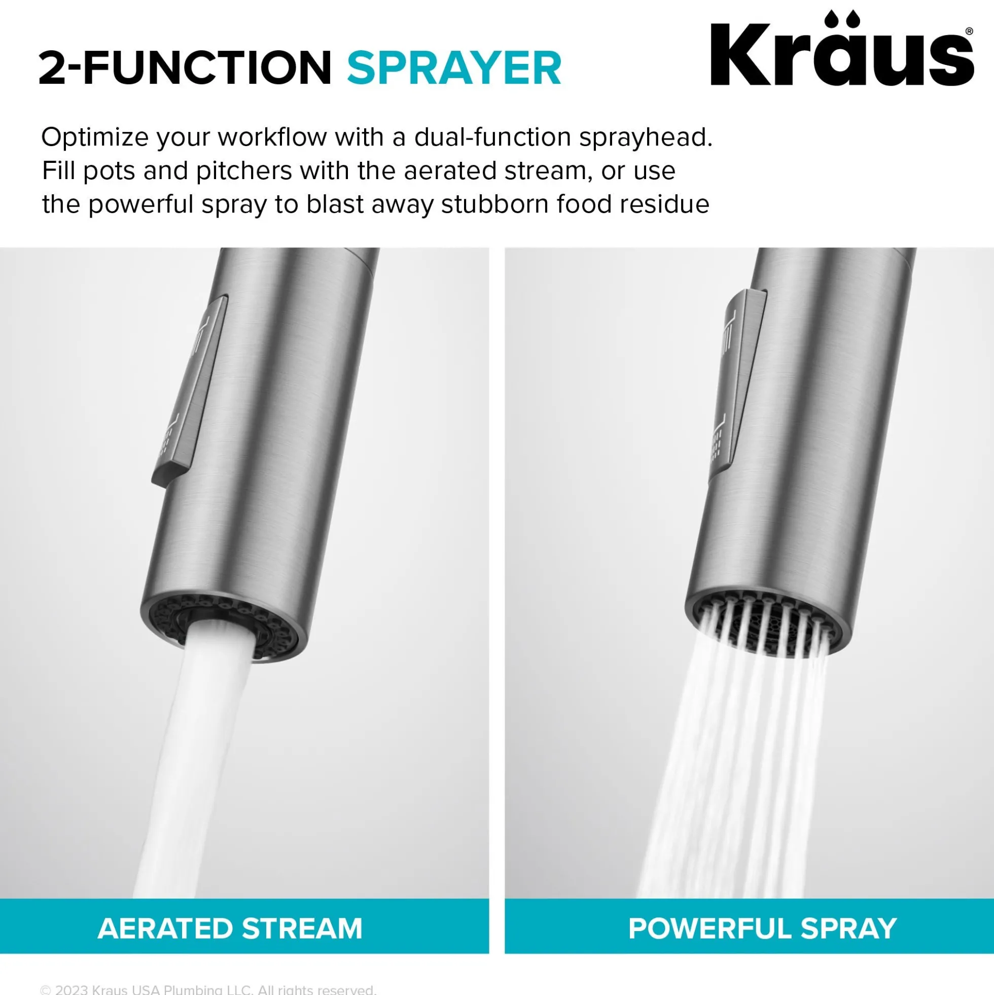 Bridge Kitchen Faucet with Pull-Down Sprayhead in Spot-Free Stainless Steel
