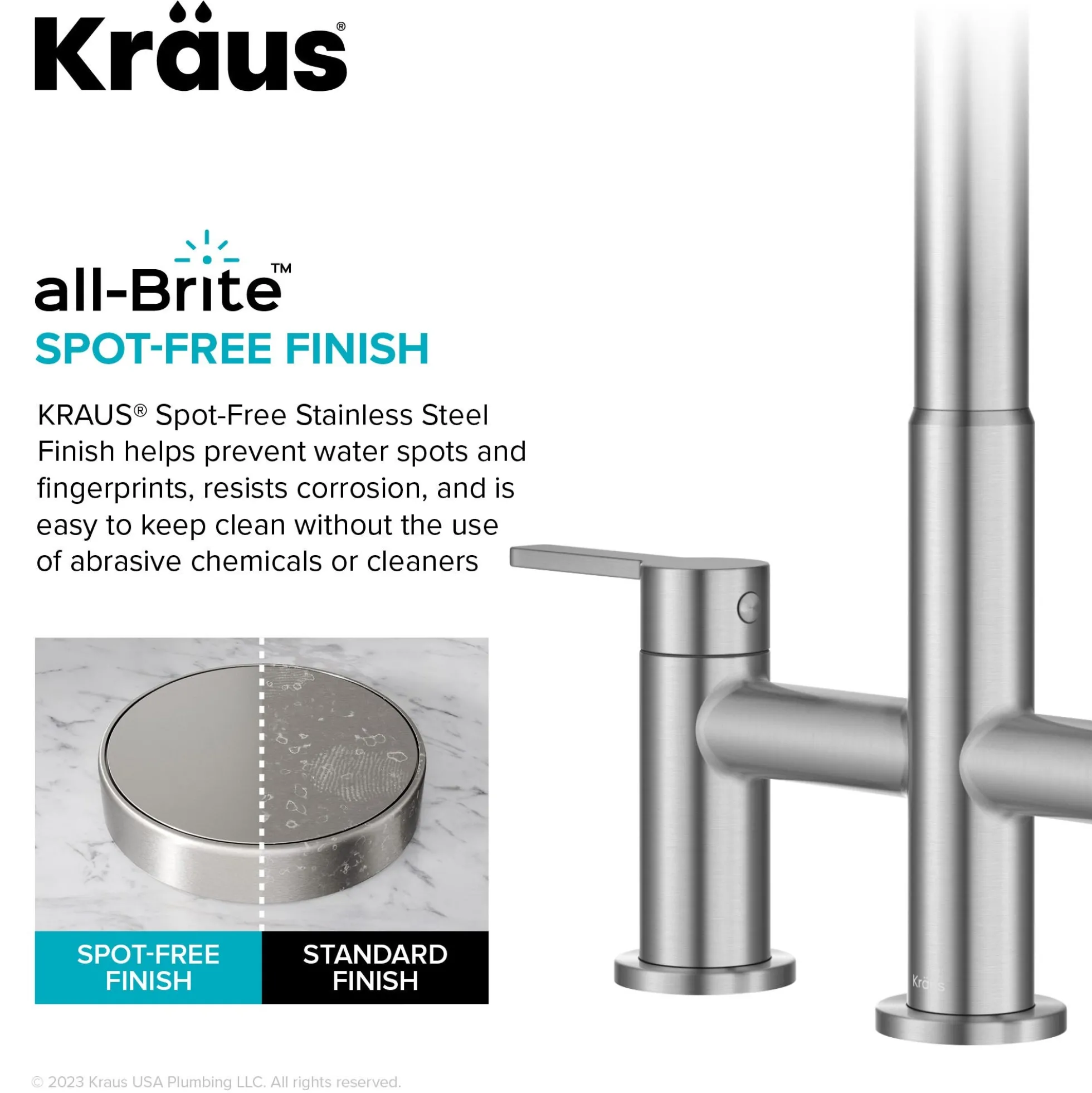 Bridge Kitchen Faucet with Pull-Down Sprayhead in Spot-Free Stainless Steel