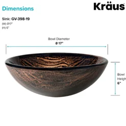 Brown Glass Vessel 17" Bathroom Sink