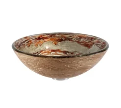 Brown/Grey Glass Vessel 16 1/2" Bathroom Sink