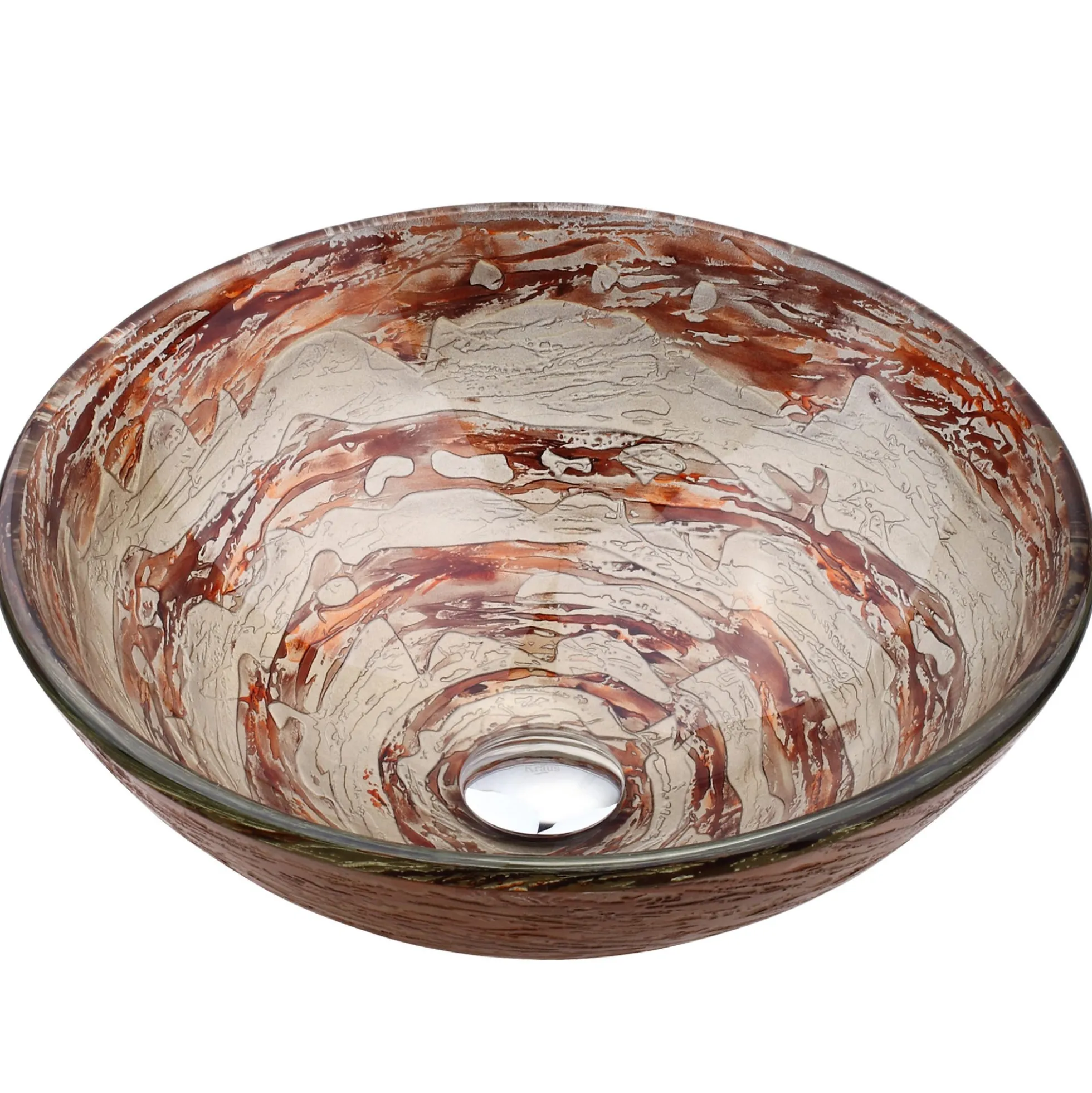 Brown/Grey Glass Vessel 16 1/2" Bathroom Sink