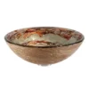 Brown/Grey Glass Vessel 16 1/2" Bathroom Sink w/ Pop-Up Drain in Oil Rubbed Bronze
