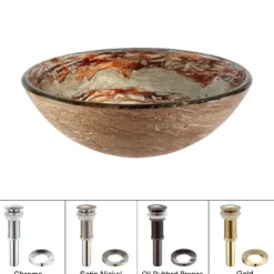 Brown/Grey Glass Vessel 16 1/2