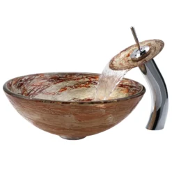 Brown/Grey Glass Vessel 16 1/2
