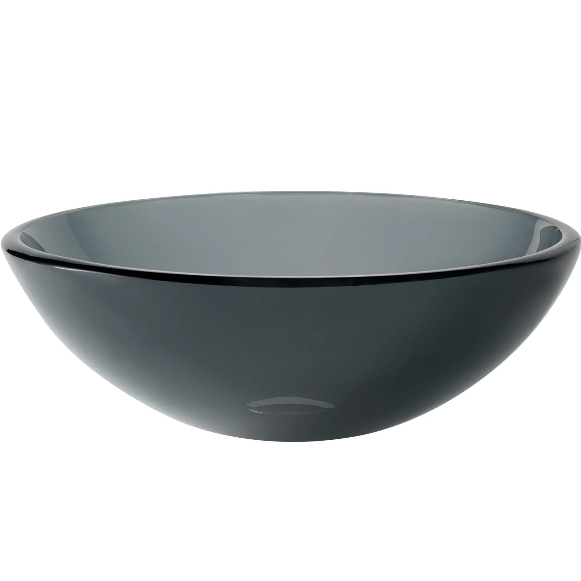 Clear Black Glass Vessel 14" Bathroom Sink