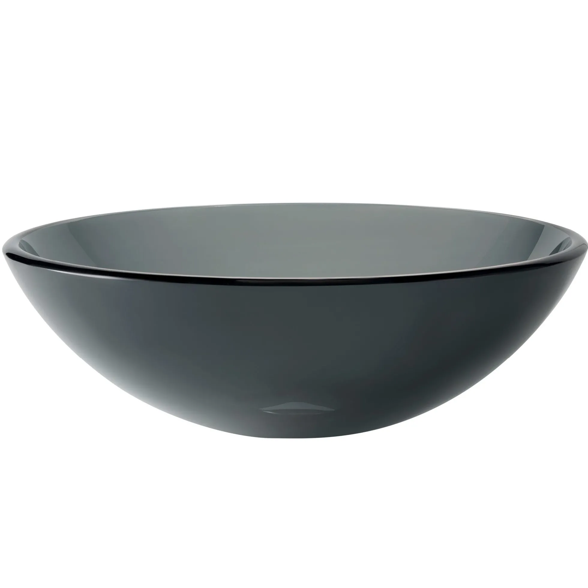 Clear Black Glass Vessel 16 1/2" Bathroom Sink