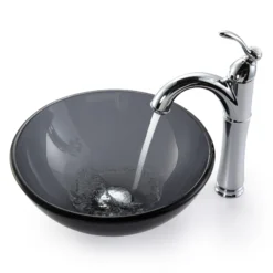 Clear Black Glass Vessel 14