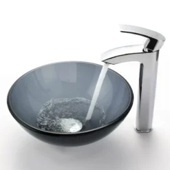 Clear Black Glass Vessel 14
