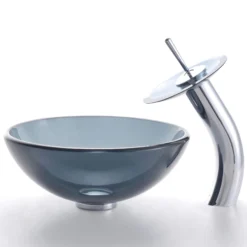 Clear Black Glass Vessel 14