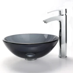 Clear Black Glass Vessel 14