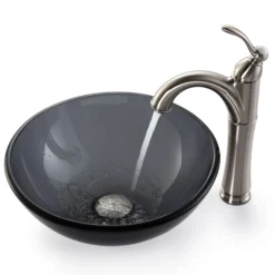 Clear Black Glass Vessel 14