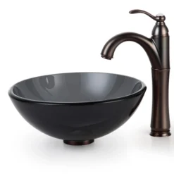 Clear Black Glass Vessel 14