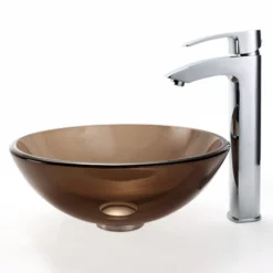 Clear Brown Glass Vessel 14