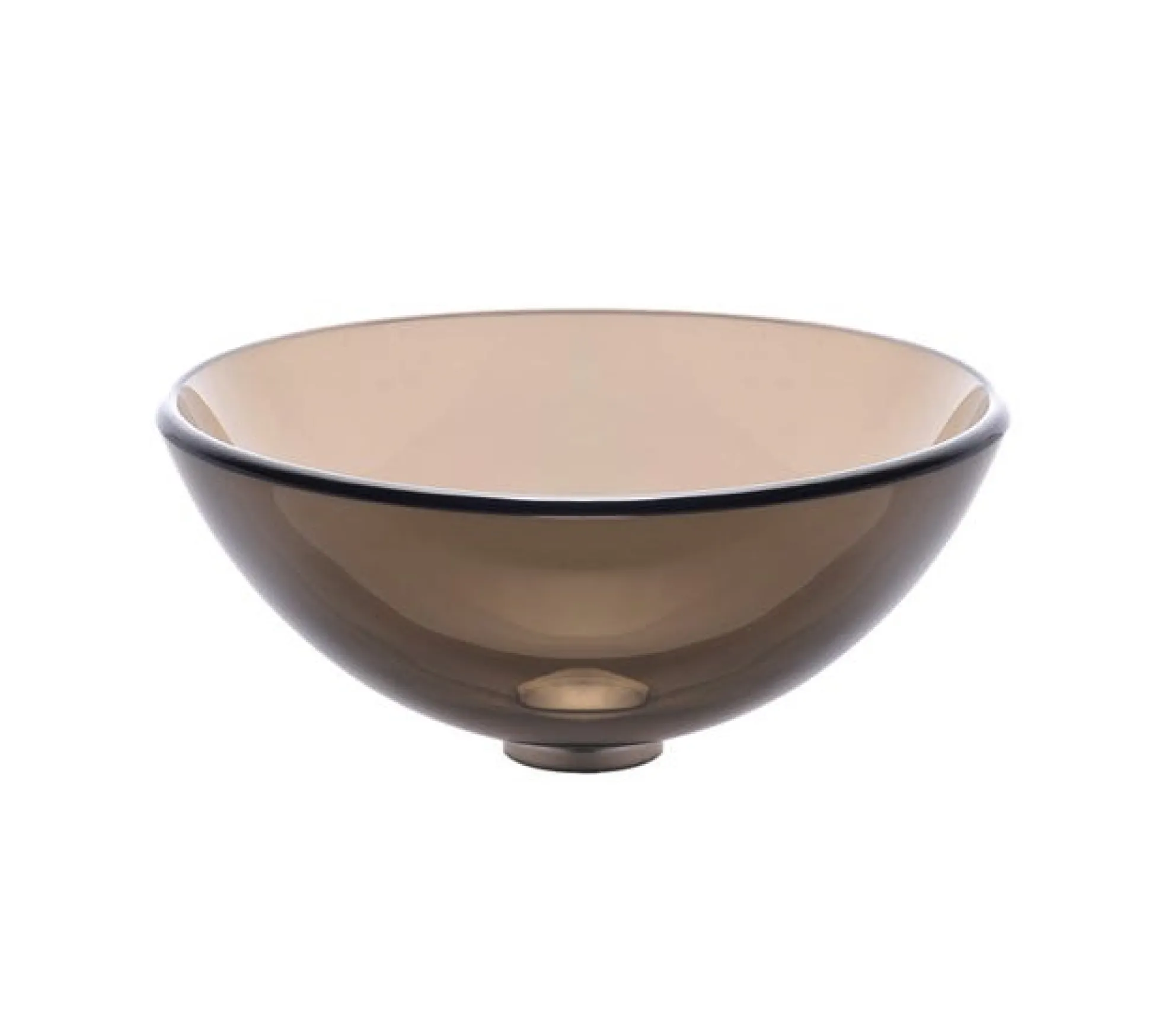 Clear Brown Glass Vessel 14" Bathroom Sink w/ Pop-Up Drain in Oil Rubbed Bronze