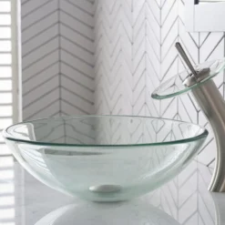 Clear Glass Vessel 16 1/2