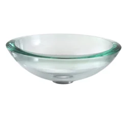 Clear Glass Vessel 17" Bathroom Sink