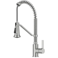 Commercial Style 2-Function Single Handle Pull Down Kitchen Faucet in Spot-Free Stainless Steel