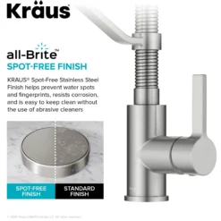Commercial Style 2-Function Single Handle Pull Down Kitchen Faucet in Spot-Free Stainless Steel