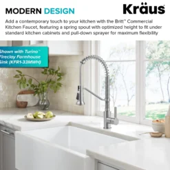 Commercial Style 2-Function Single Handle Pull Down Kitchen Faucet in Spot-Free Stainless Steel