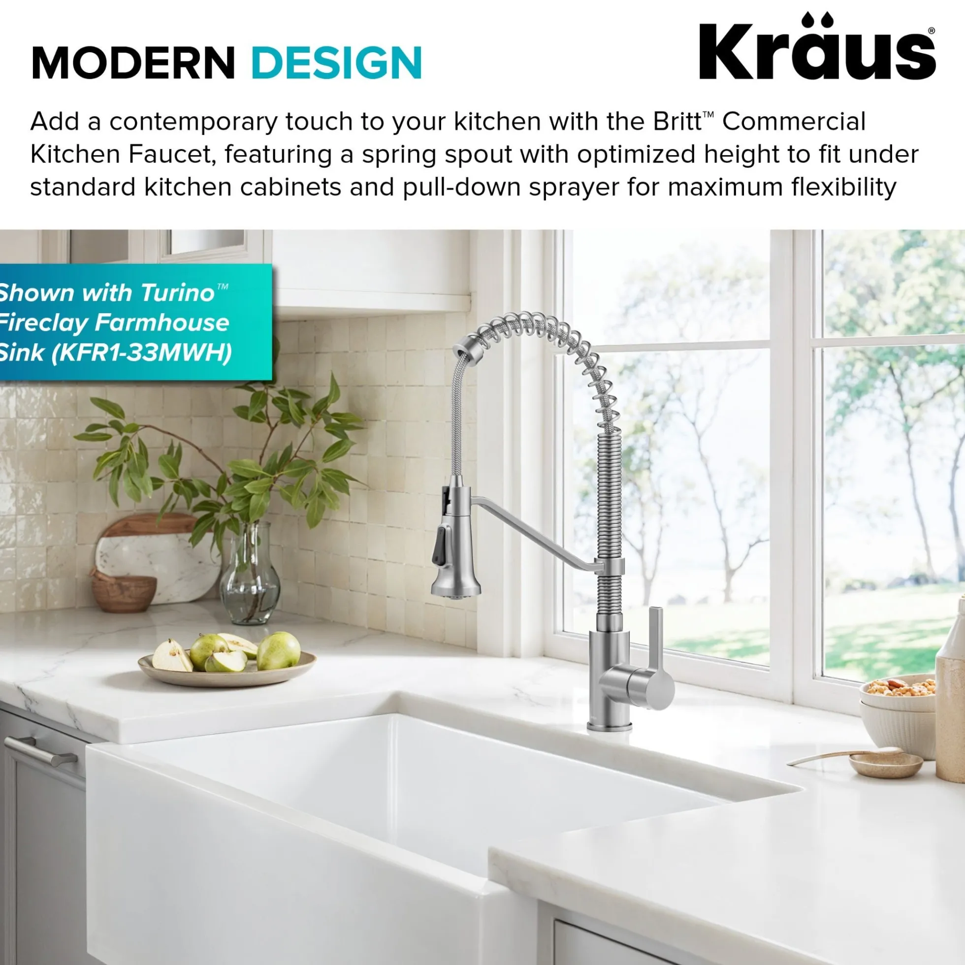 Commercial Style 2-Function Single Handle Pull Down Kitchen Faucet in Spot-Free Stainless Steel