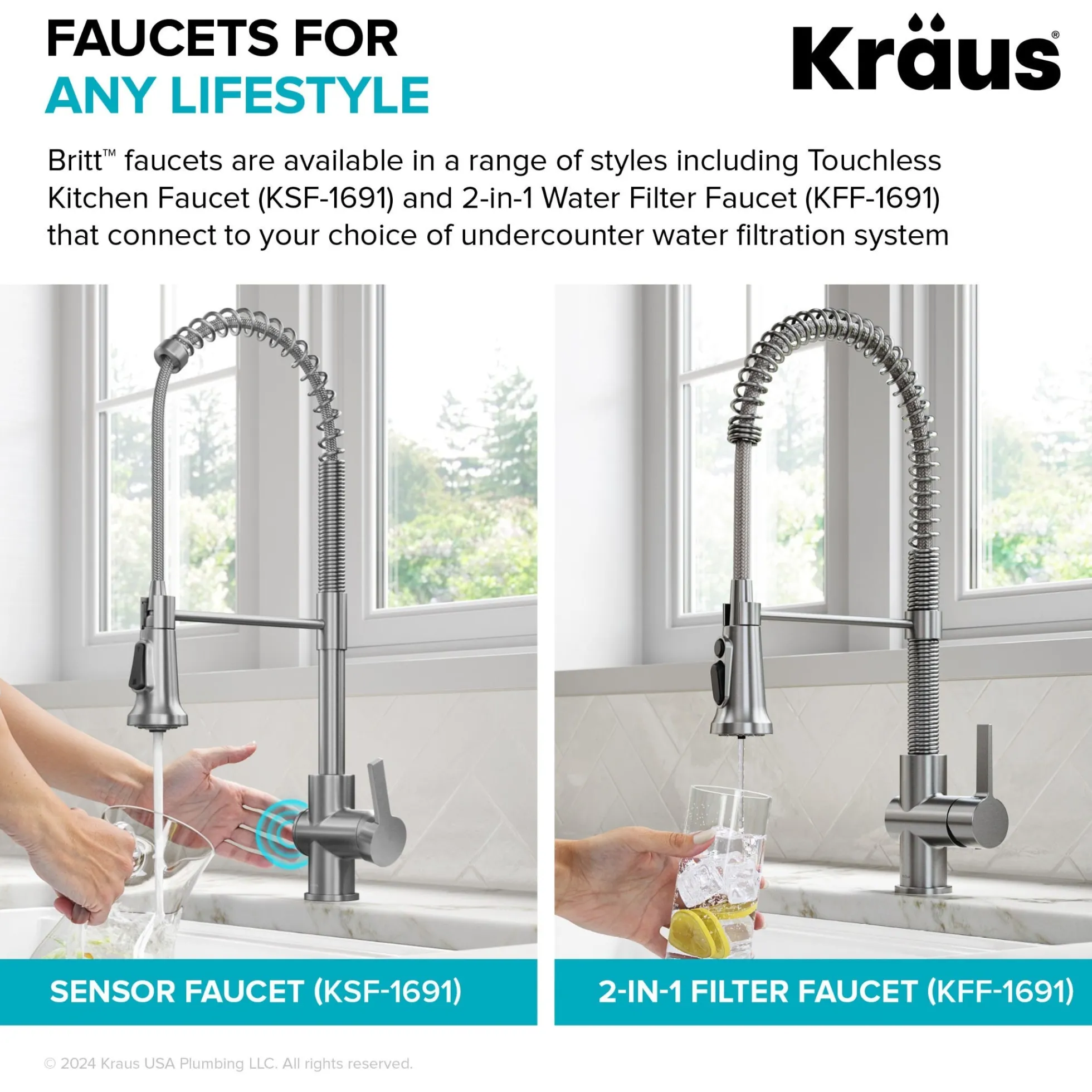 Commercial Style 2-Function Single Handle Pull Down Kitchen Faucet in Spot-Free Stainless Steel