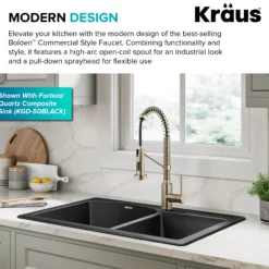 Commercial Style 2-Function Single Handle Pull Down Kitchen Faucet in Spot-Free Antique Champagne Bronze