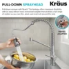 Commercial Style 2-Function Single Handle Pull Down Kitchen Faucet in Matte Black