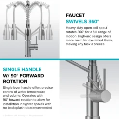Commercial Style 2-Function Single Handle Pull Down Kitchen Faucet in Matte Black