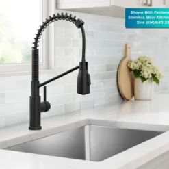Commercial Style 2-Function Single Handle Pull Down Kitchen Faucet in Matte Black