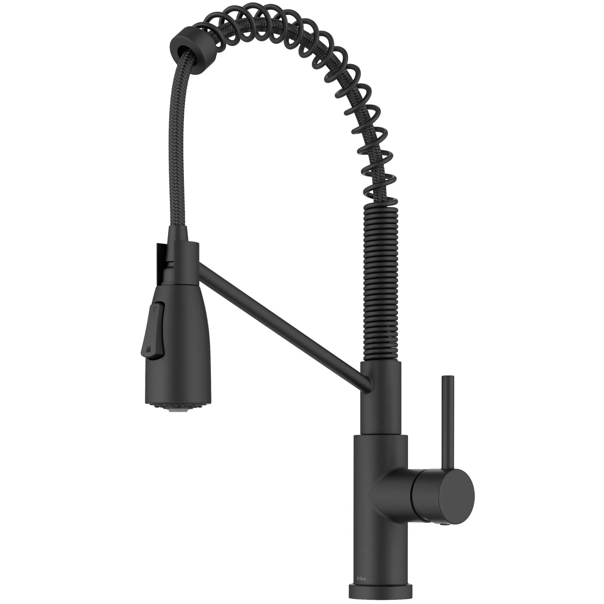 Commercial Style 2-Function Single Handle Pull Down Kitchen Faucet in Matte Black