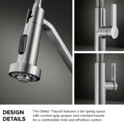Commercial Style 2-Function Single Handle Pull Down Kitchen Faucet in Matte Black
