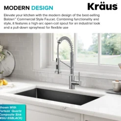 Commercial Style 2-Function Single Handle Pull Down Kitchen Faucet in Spot-Free Stainless Steel